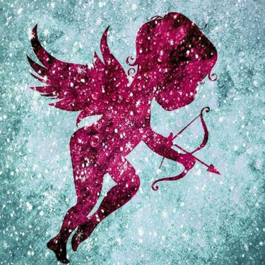 Diamond Painting Cupido vliegend met Ronde steentjes 100x100 - Beste Kwaliteit
